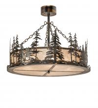 Meyda Black 241418 - 36" Wide Tall Pines Inverted Pendant