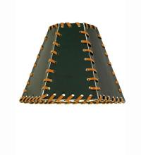 Meyda Black 24176 - 7"W X 5"H Faux Leather Green Hexagon Shade