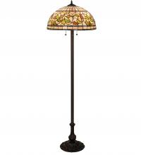 Meyda Black 242797 - 60" High Tiffany Turning Leaf Floor Lamp