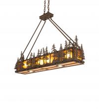 Meyda Black 244077 - 48" Long Tall Pines Oblong Inverted Pendant