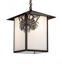 Meyda Black 245258 - 14" Square Seneca Winter Pine Pendant