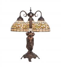 Meyda Black 245480 - 23" High Tiffany Turning Leaf Table Lamp