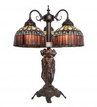 Meyda Black 245481 - 23" High Tiffany Candice 3 Light Table Lamp