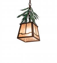 Meyda Black 246451 - 5.5" Square Pine Branch Mini Pendant