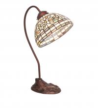 Meyda Black 247787 - 18" High Tiffany Turning Leaf Desk Lamp