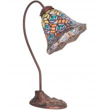 Meyda Black 247790 - 18" High Tiffany Peacock Feather Desk Lamp