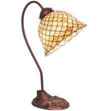 Meyda Black 247821 - 8" Wide Tiffany Fishscale Desk Lamp