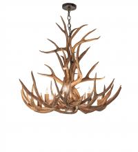 Meyda Black 247856 - 34" Wide Antlers Elk & Mule Deer 8 Light Chandelier