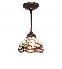 Meyda Black 248596 - 7" Wide Roseborder Mini Pendant