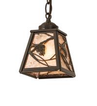 Meyda Black 249659 - 5" Square Whispering Pines Mini Pendant