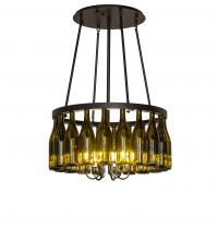 Meyda Black 250308 - 26" Wide Tuscan Vineyard 20 Light Wine Bottle Chandelier