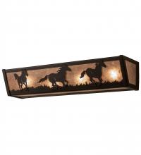 Meyda Black 250529 - 24" Wide Running Horses Vanity Light