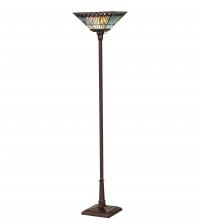 Meyda Black 251412 - 70" High Tiffany Jeweled Peacock Torchiere