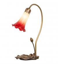 Meyda Black 251562 - 16" High Seafoam/Cranberry Tiffany Pond Lily Accent Lamp