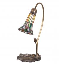 Meyda Black 251572 - 16" High Stained Glass Pond Lily Accent Lamp