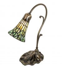 Meyda Black 251851 - 15" High Stained Glass Pond Lily Accent Lamp