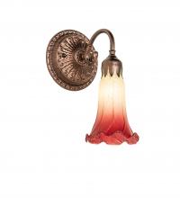 Meyda Black 251861 - 5" Wide Seafoam/Cranberry Pond Lily Victorian Wall Sconce