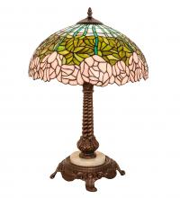 Meyda Black 251964 - 23" Wide Tiffany Cabbage Rose Table Lamp