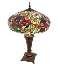 Meyda Black 253024 - 26" High Tiffany Peony Table Lamp