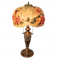 Meyda Black 253493 - 27" High Puffy Butterfly & Flowers Table Lamp