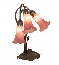 Meyda Black 254357 - 16" High Lavender Pond Lily Tiffany Pond Lily 3 Light Accent Lamp