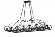 Meyda Black 254701 - 66" Long Carlotta 12 Light Oblong Chandelier