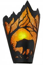 Meyda Black 254761 - 8" Wide Bear at Dawn Wall Sconce