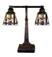 Meyda Black 26419 - 19.5"H Prairie Wheat 2 Arm Desk Lamp