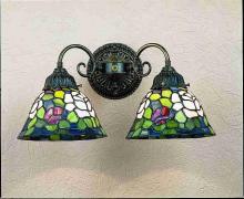 Meyda Black 26604 - 18" Wide Tiffany Rosebush 2 Light Wall Sconce