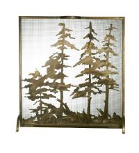 Meyda Black 27047 - 32"W X 33"H Tall Pines Fireplace Screen