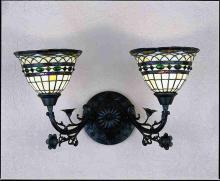 Meyda Black 27394 - 21"W Tiffany Roman 2 LT Wall Sconce.613