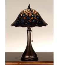 Meyda Black 28568 - 18"H Tiffany Peacock Feather Accent Lamp