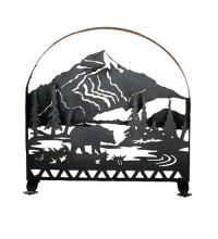 Meyda Black 28756 - 30"W X 30"H Bear Creek Arched Fireplace Screen