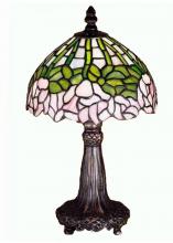 Meyda Black 30312 - 13" High Tiffany Cabbage Rose Mini Lamp