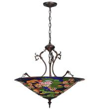 Meyda Black 32313 - 24"W Tiffany Pond Lily Inverted Pendant.602