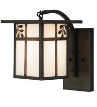 Meyda Black 53710 - 9"W Hyde Park Sprig Curved Arm Wall Sconce