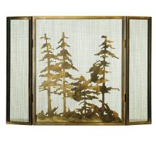 Meyda Black 68388 - 36"W X 26"H Tall Pines Fireplace Screen