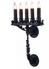 Meyda Black 70087 - 16"W Victorian Theatre 5 LT Wall Sconce