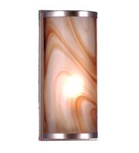 Meyda Black 70876 - 5.5"W Cylinder Cognac Swirl Fused Glass Wall Sconce