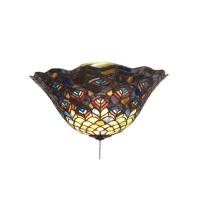 Meyda Black 72649 - 16"W Tiffany Peacock Feather Fan Light Fixture