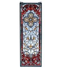 Meyda Black 73276 - 11"W X 32"H Versaille Quatrefoil Stained Glass Window