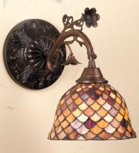 Meyda Black 74044 - 8" Wide FISHSCALE Wall Sconce