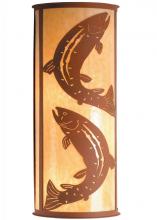 Meyda Black 77854 - 13"W Leaping Trout Wall Sconce