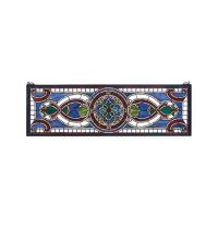 Meyda Black 77907 - 36" Wide X 11" High Evelyn in Lapis Stained Glass Window