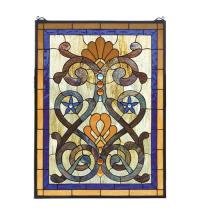 Meyda Black 77999 - 20"W X 27"H Mandolin Stained Glass Window