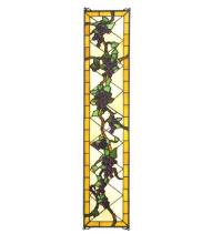 Meyda Black 79792 - 8"W X 36"H Jeweled Grape Stained Glass Window