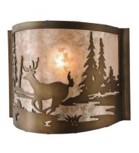 Meyda Black 79898 - 11"W Deer at Lake Wall Sconce