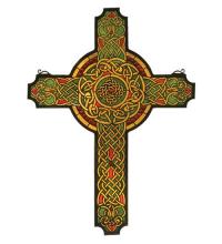 Meyda Black 79986 - 25"W X 34"H Jeweled Celtic Cross Stained Glass Window