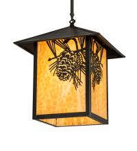 Meyda Black 80797 - 16" Square Seneca Winter Pine Pendant