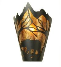 Meyda Black 81465 - 8" Wide Bear at Dawn Wall Sconce